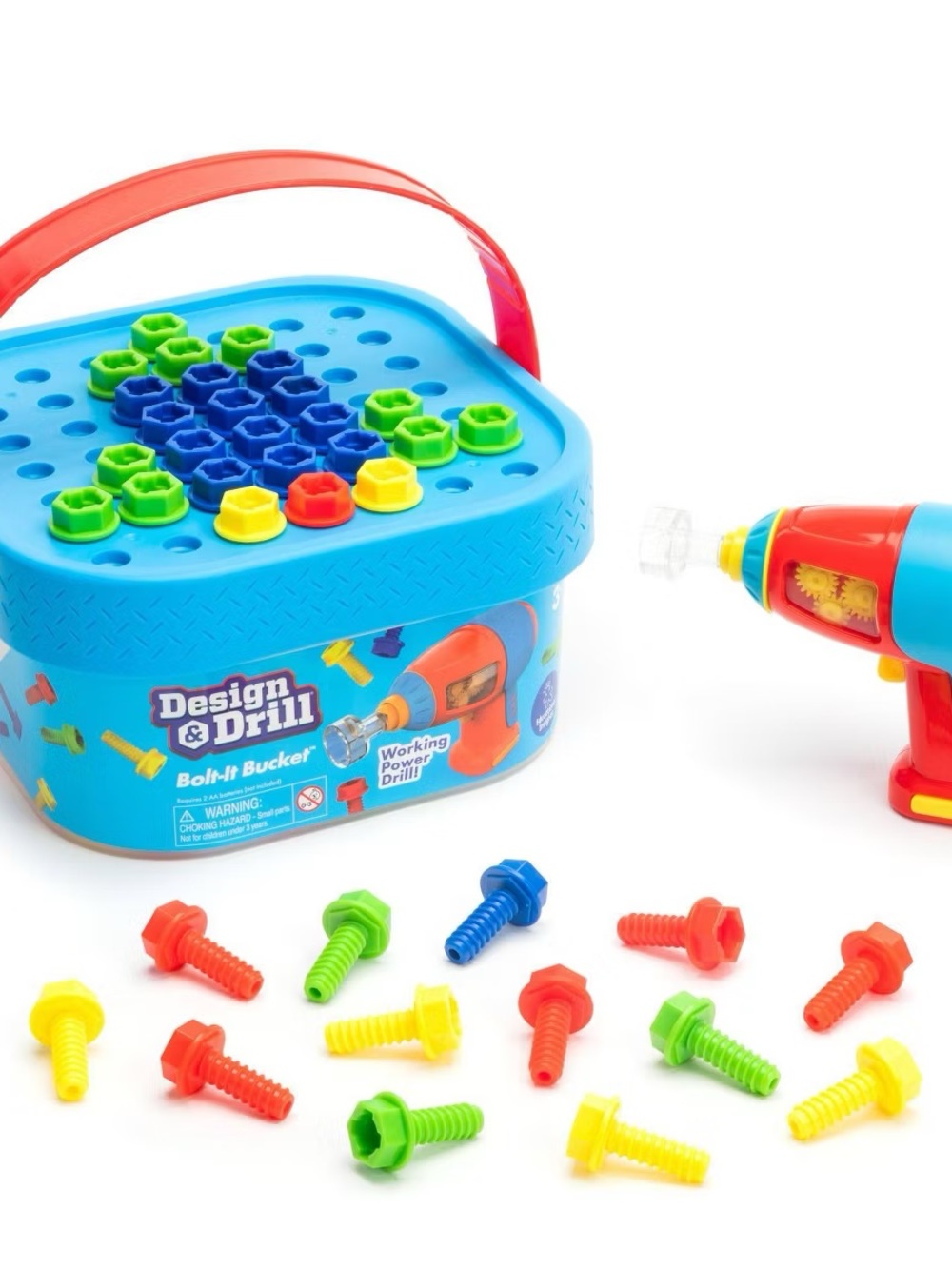 Kids Tool Bucket - Blue with Red Handle